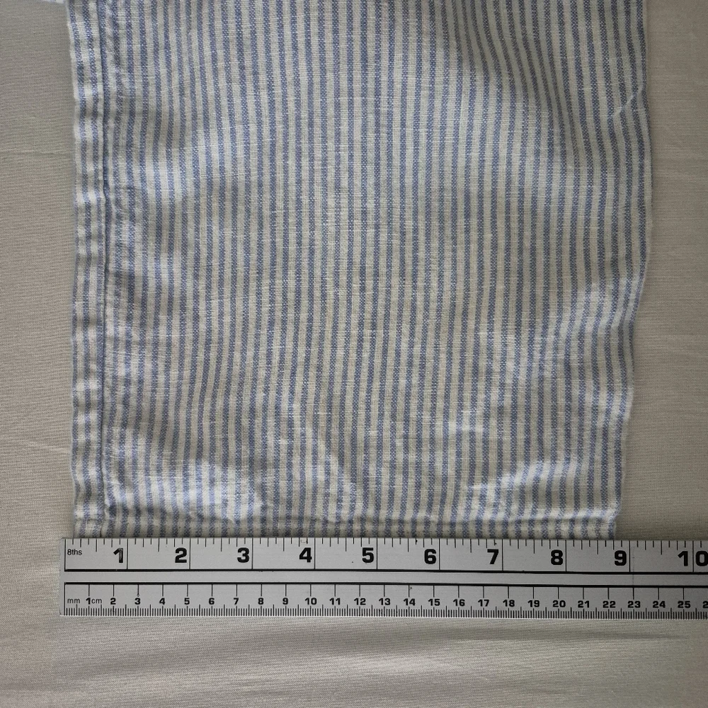 Reformation Womens Sz 0 Pinstripe 100% Linen Wide Leg Pants Resort Beachy Pleat‎